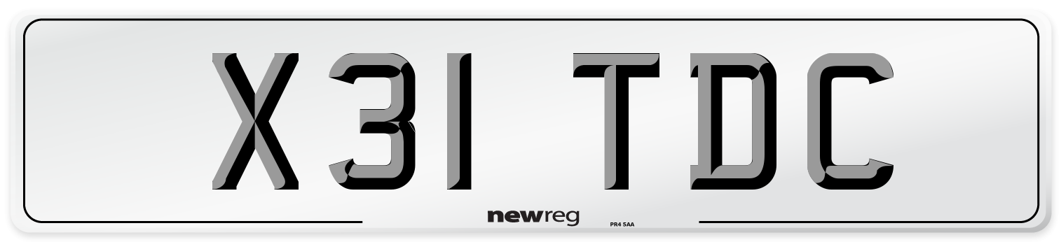 X31 TDC Number Plate from New Reg
